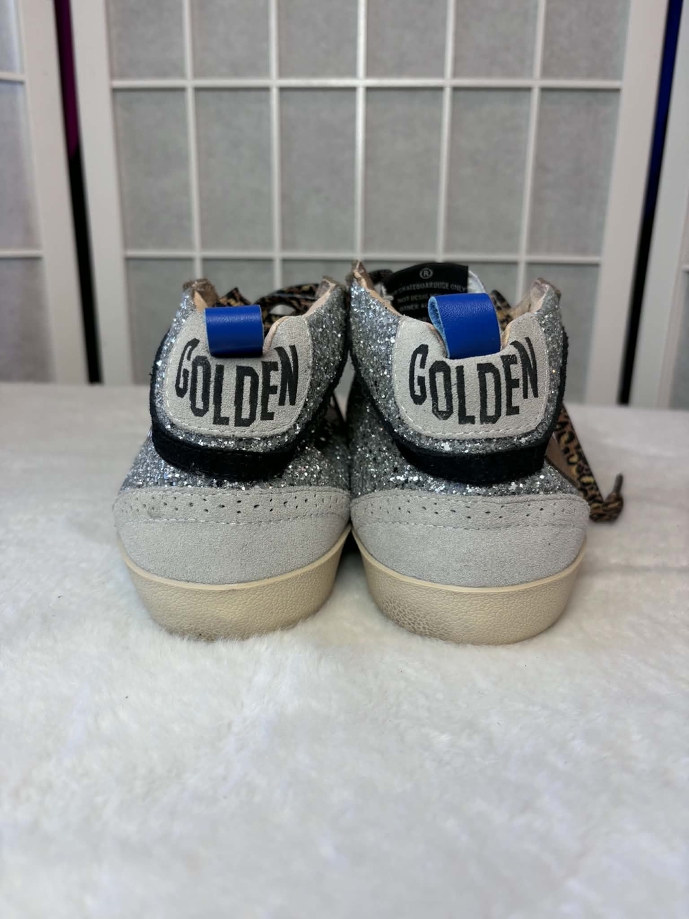 Golden Goose Womens Silver Glitter Low-Top Sneakers